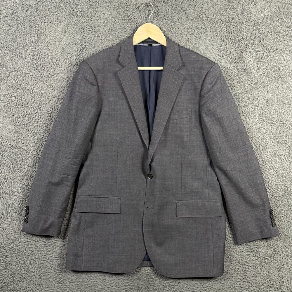 J Crew Suit Jacket Mens 40L Gray Ludlow Slim Fit Tollegno 1900 Wool Formal